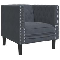 Fauteuil Chesterfield-stijl fluweel donkergrijs - thumbnail
