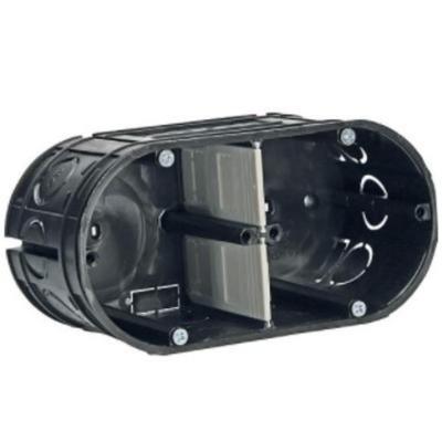 Inbouwdoos dubbel zwart muur elektra 60mm diep 7310102