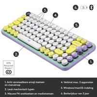 Logitech POP Keys Wireless Mechanical Keyboard With Emoji Keys toetsenbord Universeel Bluetooth QWERTY Engels Muntkleur - thumbnail