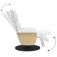 Fauteuil verstelbaar met voetensteun kunstleer wit - thumbnail