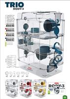ZOLUX Rody3 trio 3-laags kooi - Voor hamsters, muizen en gerbils - L 41 x D 27 x H 53 cm - Wit - thumbnail