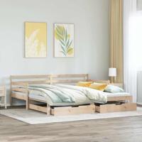 Slaapbank met onderschuifbed en lades zonder matras 90x200 cm - thumbnail