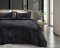 Sleeptime Glamour Flanel Deco Foil Zwart 240 x 200/220 cm - thumbnail