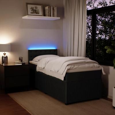 Boxspring met matras fluweel zwart 140x190 cm