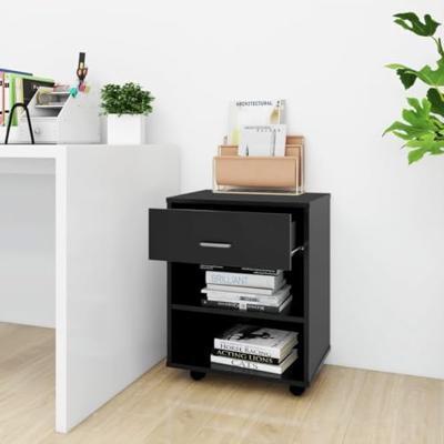VidaXL Rolkast 46x36x59 cm bewerkt hout zwart