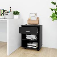 VidaXL Rolkast 46x36x59 cm bewerkt hout zwart - thumbnail