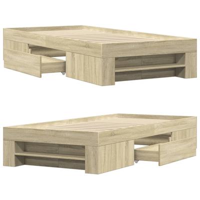 Bedframe zonder matras hout sonoma eikenkleurig 90x190 cm