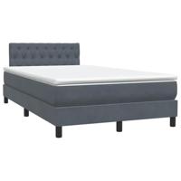 Boxspring met matras en LED fluweel donkergrijs 120x220 cm - thumbnail