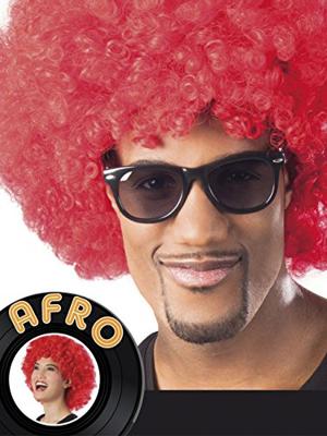 Pruik afro rood