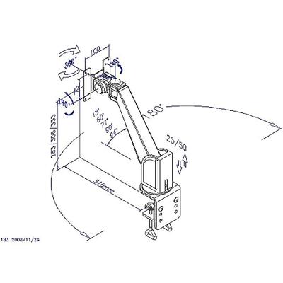 SpeaKa Professional SP-1664312 1-voudig Monitor-tafelbeugel 33,0 cm (13) - 55,9 cm (22) Kantelbaar, Zwenkbaar, Roteerbaar