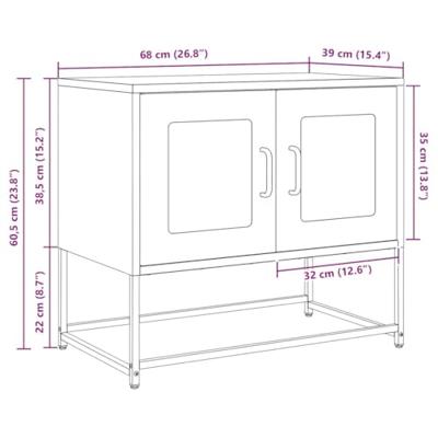 Tv-meubel 68x39x60,5 cm koudgewalst staal antracietkleurig