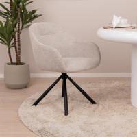 WOOOD Eetkamerstoel 'Grant-Jaki' Chenille, kleur Zand - thumbnail