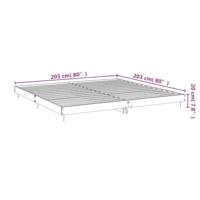 Bedframe bewerkt hout grijs sonoma eikenkleurig 200x200 cm - thumbnail