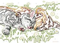 Ravensburger CreArt Schilderen op nummer slapende katten en honden - thumbnail