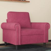 Fauteuil 60 cm fluweel wijnrood - thumbnail