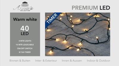 Kerstverlichting buiten 40 lampjes warm wit 4 meter LED outdoor Anna's Collection - Annas collection Kerstverlichting buiten 40 lampjes warm wit 4 meter LED outdoor Anna's Collection - Annas collection