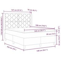 Boxspringbed met matras en LED fluweel lichtgrijs 140x190 cm - thumbnail