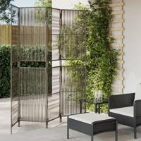 Kamerscherm 4 panelen poly rattan grijs - thumbnail