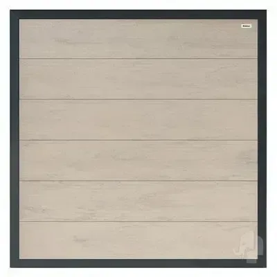 Elephant schutting forte houtcomposiet fsc/grijs 40x1800x1800mm bicolor grijs met antraciet aluminium kader