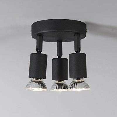 QAZQA Industriële spot zwart kantelbaar rond 3-lichts - Jeany