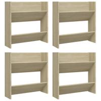 VidaXL Wandschoenenkasten 4 st 60x18x60 cm bewerkt hout sonoma eiken - thumbnail