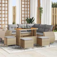 Tuinbankenset 9 pcs Beige poly rattan - thumbnail