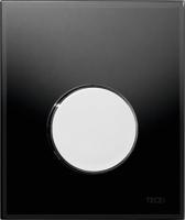 Urinoir Bedieningsplaat TECE Loop Glas Zwart 10,4x12,4 cm (met glanzend chromen toets) - thumbnail