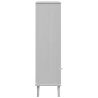 Boekenkast SENJA rattan-look 60x35x130 cm grenenhout wit - thumbnail