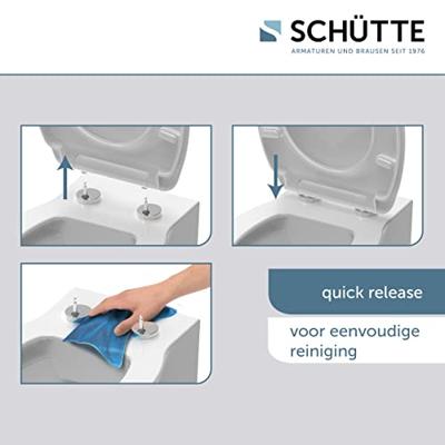 Schutte Duroplast WC-bril SLIM BLACK met soft-close en quick-release | zwart
 82710