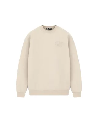 Malelions Oversized Emblem Knitted Sweater Heren Beige - Maat L - Kleur: Beige | Soccerfanshop