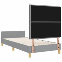 Bedframe met hoofdeinde Lichtgrijs 90 x 190 cm Stof - thumbnail
