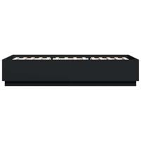 Bedframe met LED-verlichting bewerkt hou zwart 100x200 cm - thumbnail