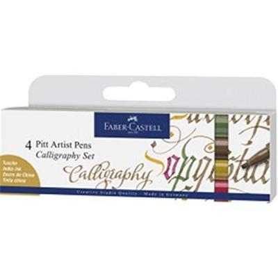 Faber Castell Tekenstift Pitt Artist Pen - kalligrafieset van 4 stuks