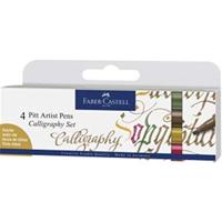 Faber Castell Tekenstift Pitt Artist Pen - kalligrafieset van 4 stuks - thumbnail