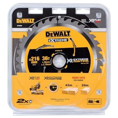 DeWALT Cirkelzaagblad voor Hout | Extreme Runtime | Ø 216mm Asgat 30mm 36T - DT99569-QZ