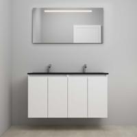 On-Line Badkamermeubelset - 120 cm - Voorgemonteerd - Greeploze Ladestructuur - Acryl Wastafel - 2 Kraangaten - Spiegel met LED-Verlichting - Hoogglans Wit - thumbnail