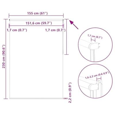 Rolgordijn verduisterend 155x230 cm stofbreedte 151,6 cm grijs