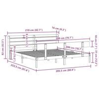 Bedframe zonder matras massief grenenhout wit 200x200 cm - thumbnail