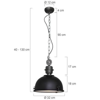 Steinhauer HanglampBikkel industrieel zwart - 7978ZW