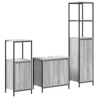 Badkamermeubelset 3 pcs Grijs sonoma en Zwart 36 x 35 x 165 cm - thumbnail