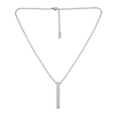 Bar ketting met naam - Zilver