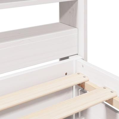 Bedframe zonder matras massief grenenhout wit 200x200 cm - thumbnail