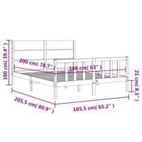 Bedframe zonder matras massief grenenhout 160x200 cm - thumbnail