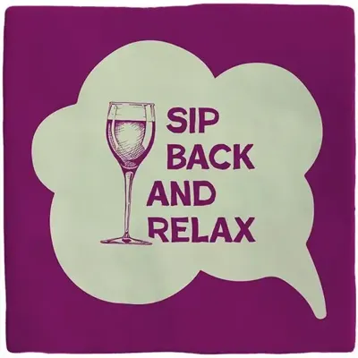Plenty Gifts tegeltje keramiek sip back and relax 10x10cm paars
