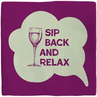 Plenty Gifts tegeltje keramiek sip back and relax 10x10cm paars - thumbnail