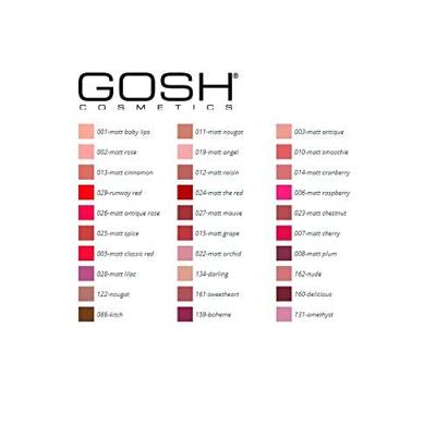Gosh Gosh Velvet Touch Lipstick 4 g 005 Matt Classic Red Lippenstift Dames