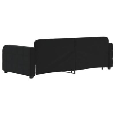 Slaapbank met onderschuifbed 90x190 cm fluweel zwart