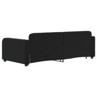 Slaapbank met onderschuifbed 90x190 cm fluweel zwart - thumbnail