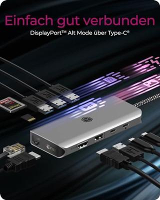 ICY BOX IB-DK4061-CPD Bedraad USB 3.2 Gen 1 (3.1 Gen 1) Type-C Grijs ICY BOX IB-DK4061-CPD Bedraad USB 3.2 Gen 1 (3.1 Gen 1) Type-C Grijs