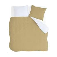 Byrklund - Dekbedovertrek Side Way - 240x220 - Okergeel | Wit - thumbnail
